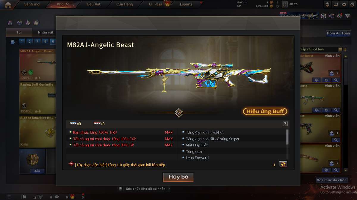 shop acc cf uy tin gia re